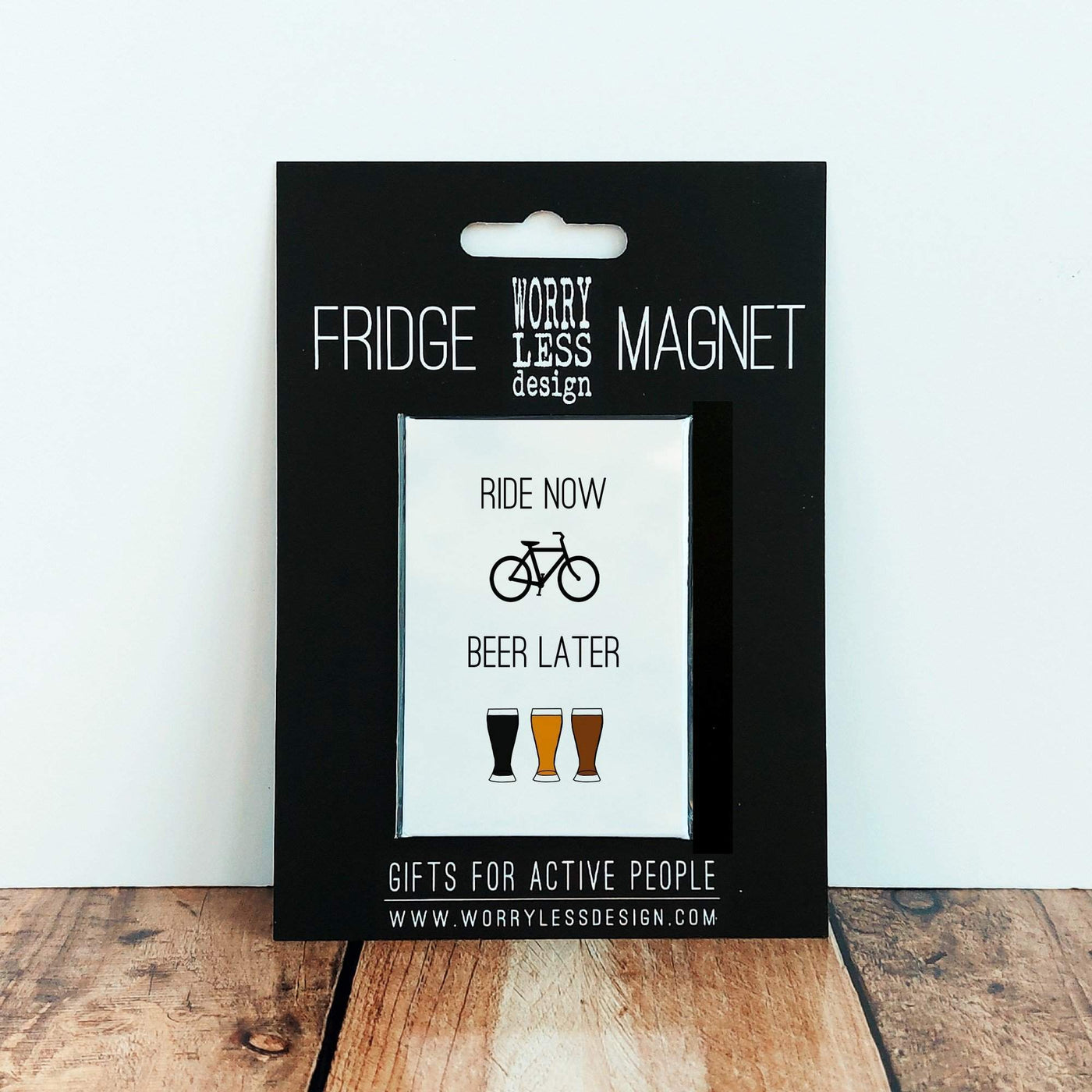 Ride Now Beer Later - Fridge Magnet-Worry Less Design-Cycling,Cycling-Gift,Fridge-Magnet