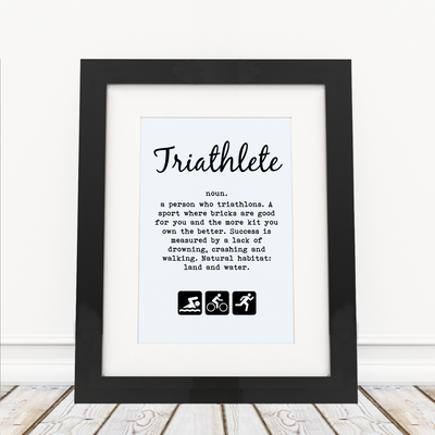 Triathlete Definition - Framed Print - Personalised