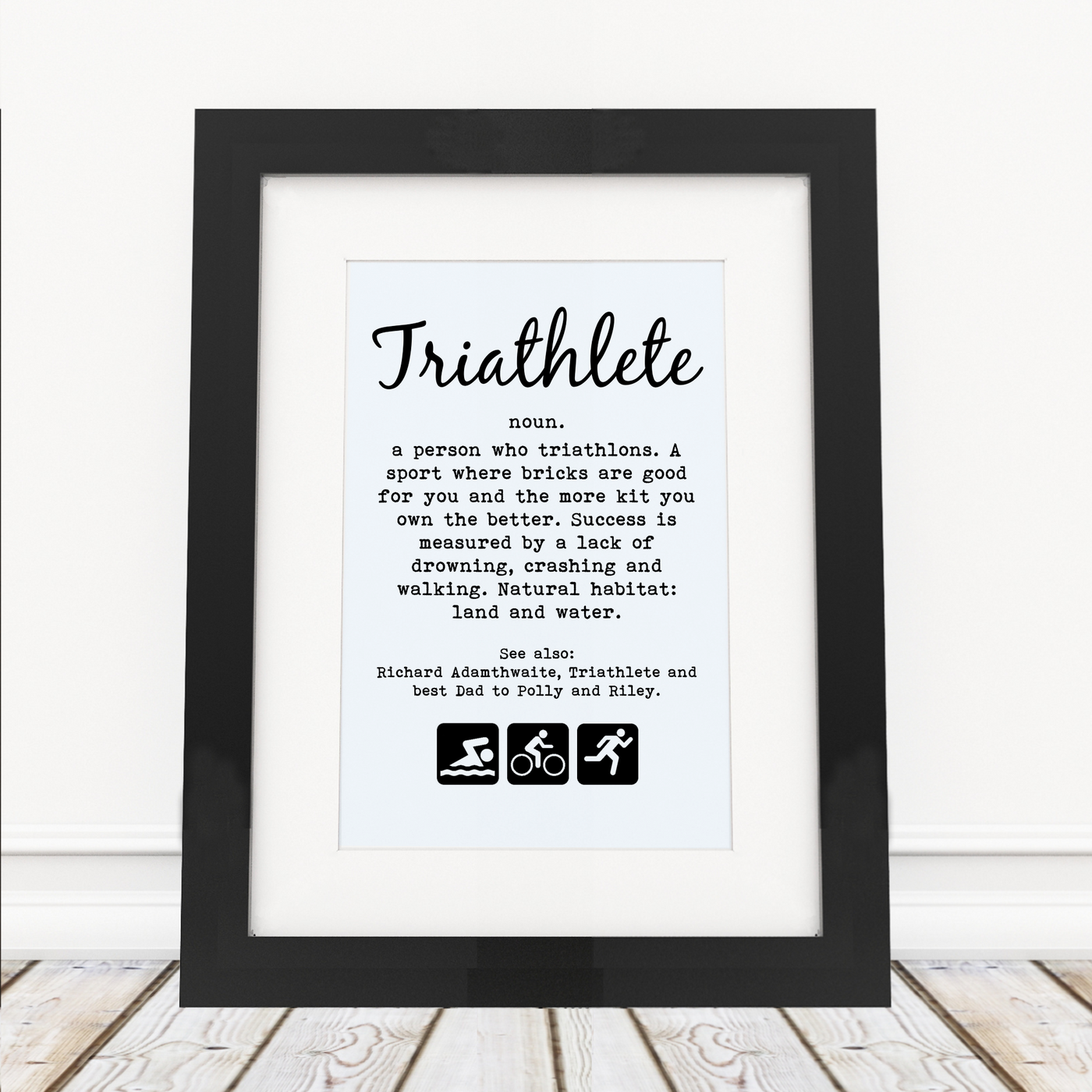 Triathlete Definition - Framed Print - Personalised