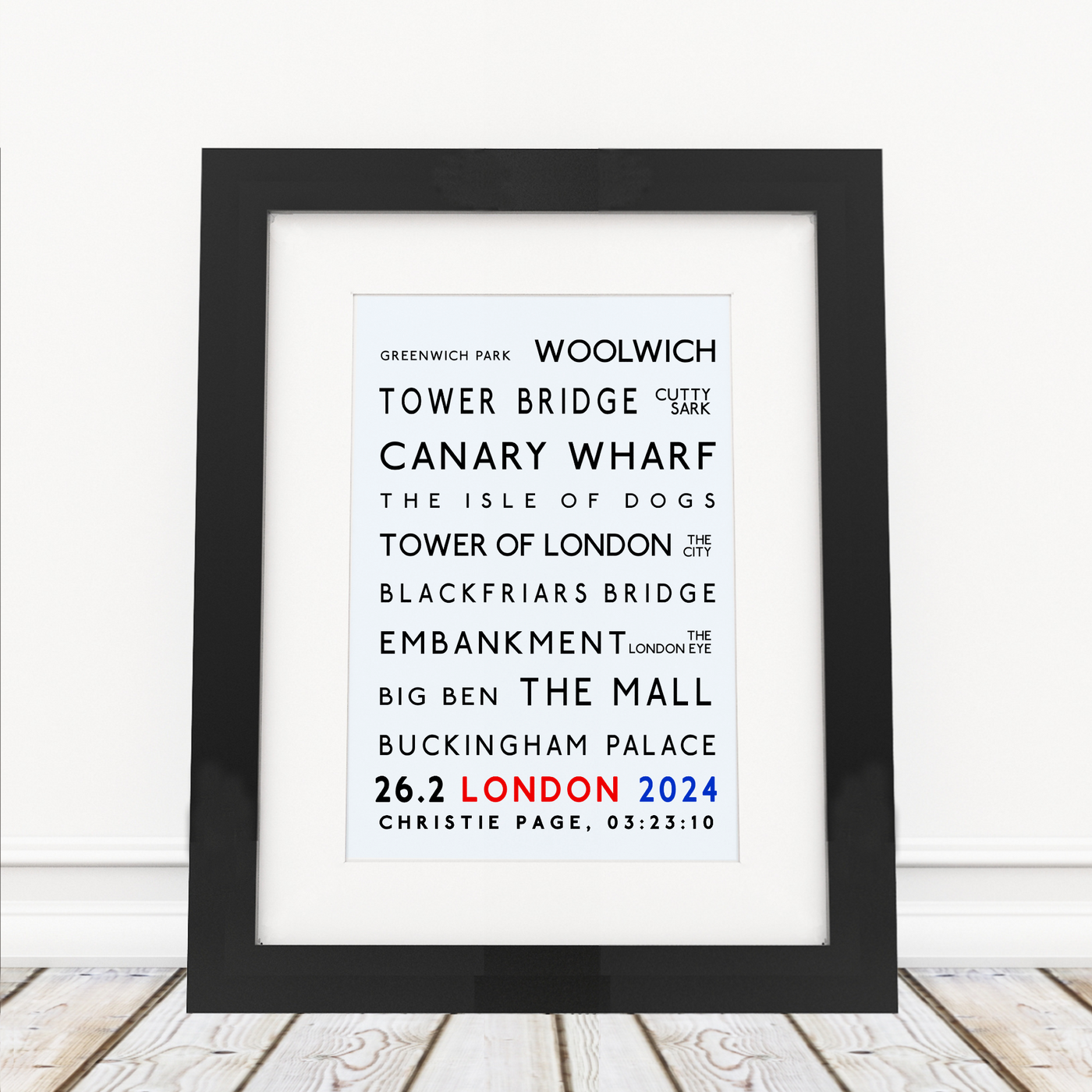 London 2024 - Marathon Landmarks - Framed Print