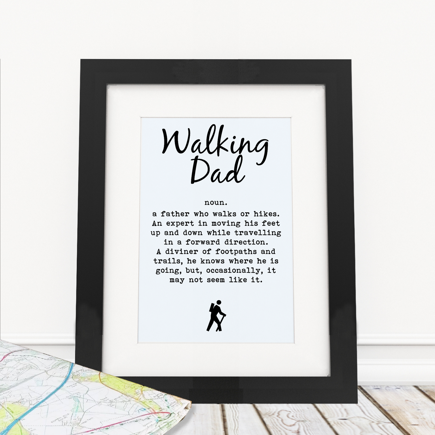 Walking Dad - Framed Print