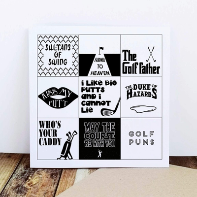 Golf Puns - Greetings Card-Worry Less Design-Golf,Greetings-Card