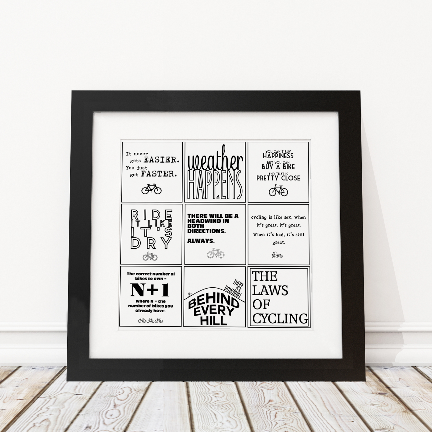 The Laws of Cycling - Framed Print