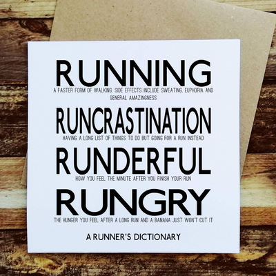 A Runner's Dictionary - Greetings Card