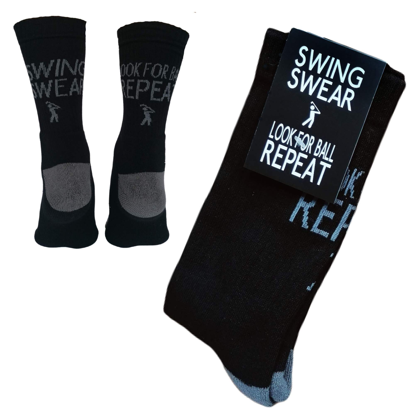 Swing Swear Look for Ball Repeat  - Socks-Worry Less Design-Golf,Golf-Gift,outlet,Socks