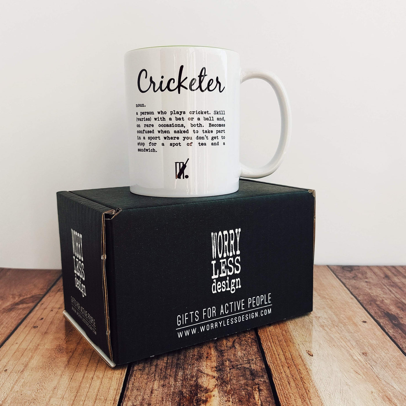 Cricketer - Mug-Worry Less Design-Cricket,Cricket-Gift,Mug