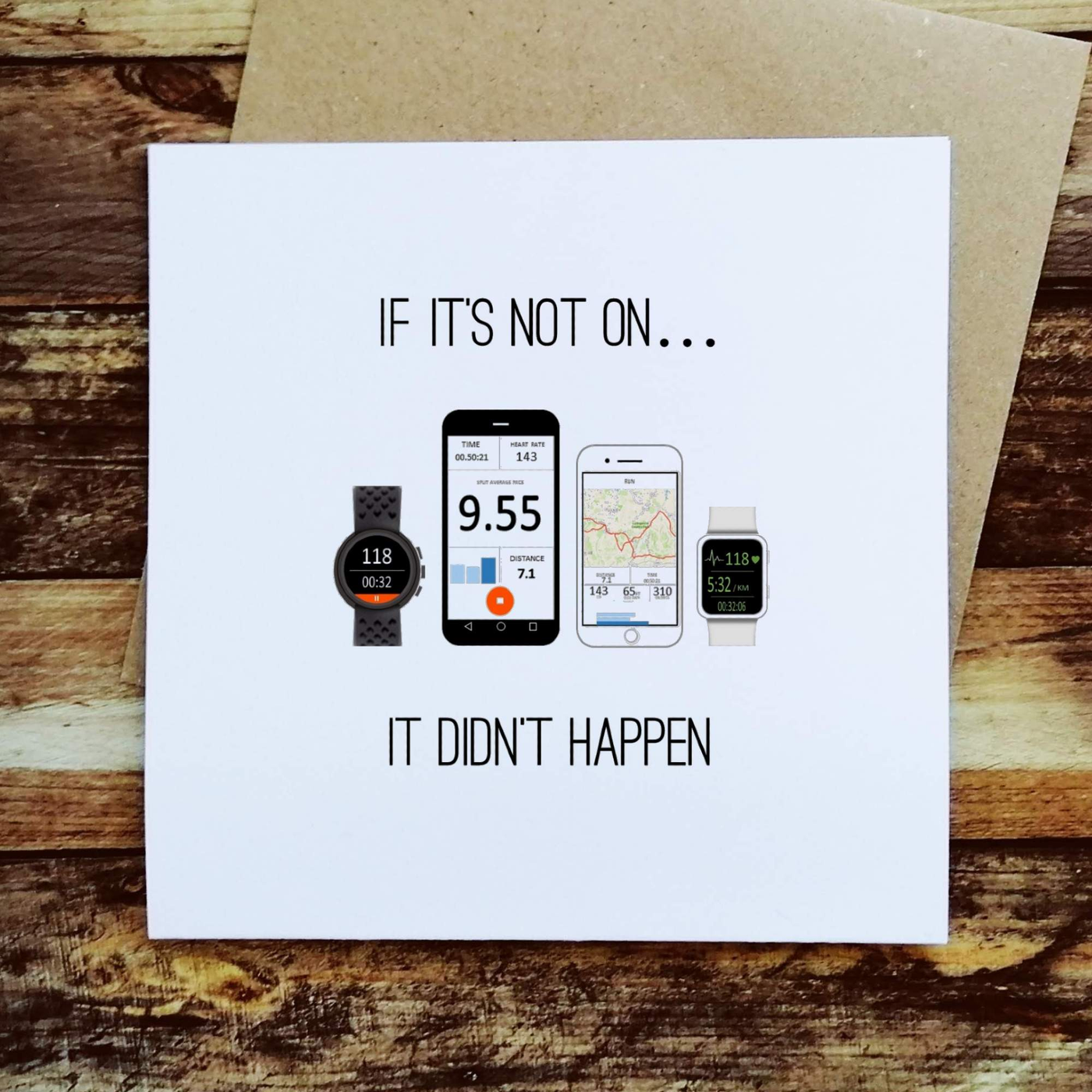 If it's not on...  - Greetings Card-Worry Less Design-Cycling,Greetings-Card,Running,Swimming,Triathlon