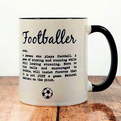 Footballer - Mug-Worry Less Design-Football,Football-Gift,Mug