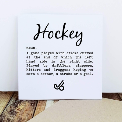 Hockey Definition - Greetings Card-Worry Less Design-Greetings-Card,Hockey