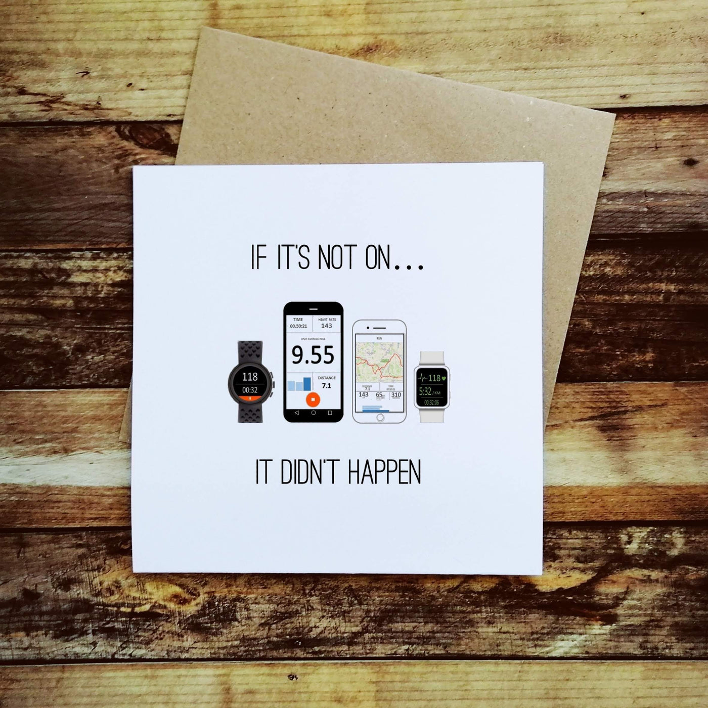 If it's not on...  - Greetings Card-Worry Less Design-Cycling,Greetings-Card,Running,Swimming,Triathlon