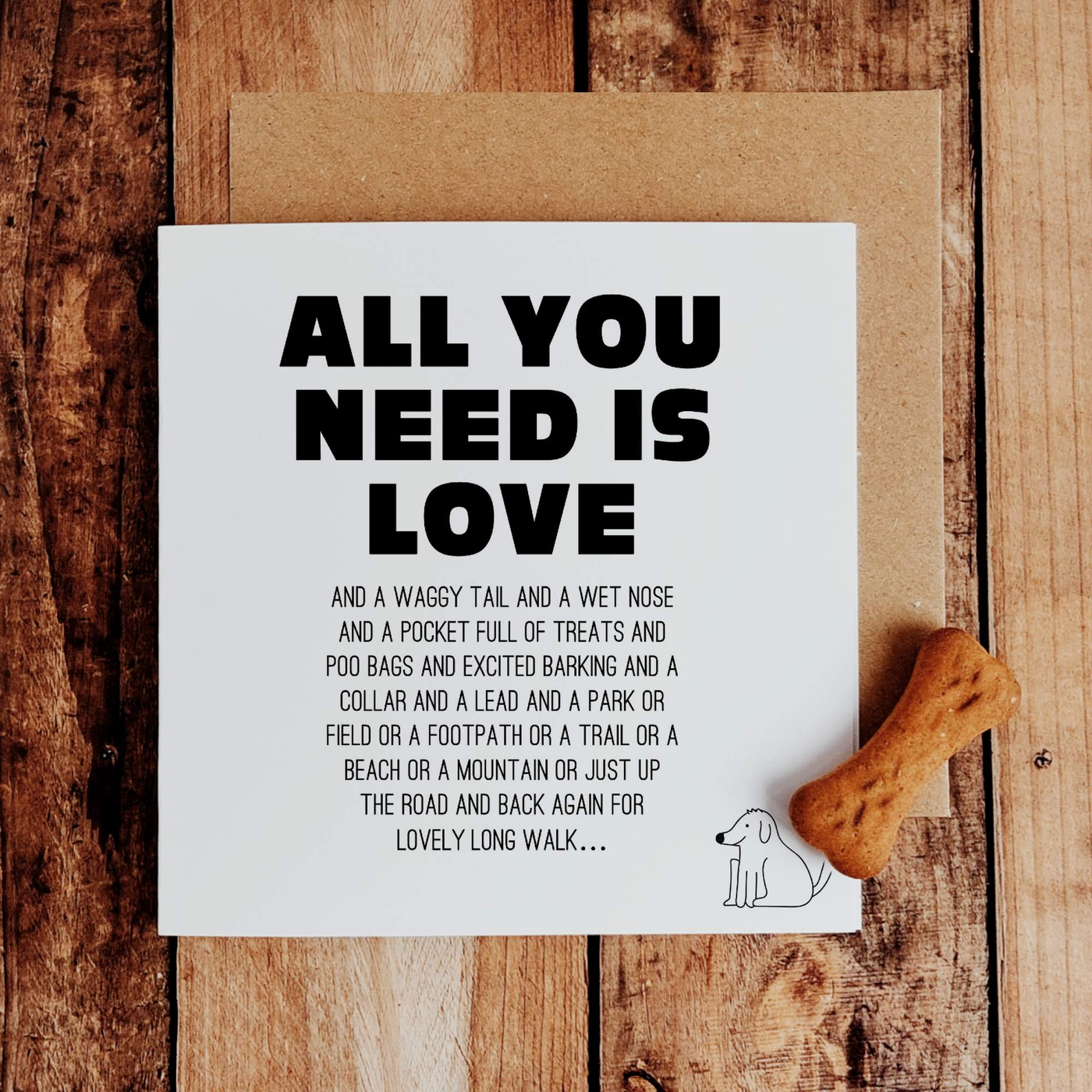 All you need is love...dogs - Greetings Card-Worry Less Design-Dogs,Greetings-Card