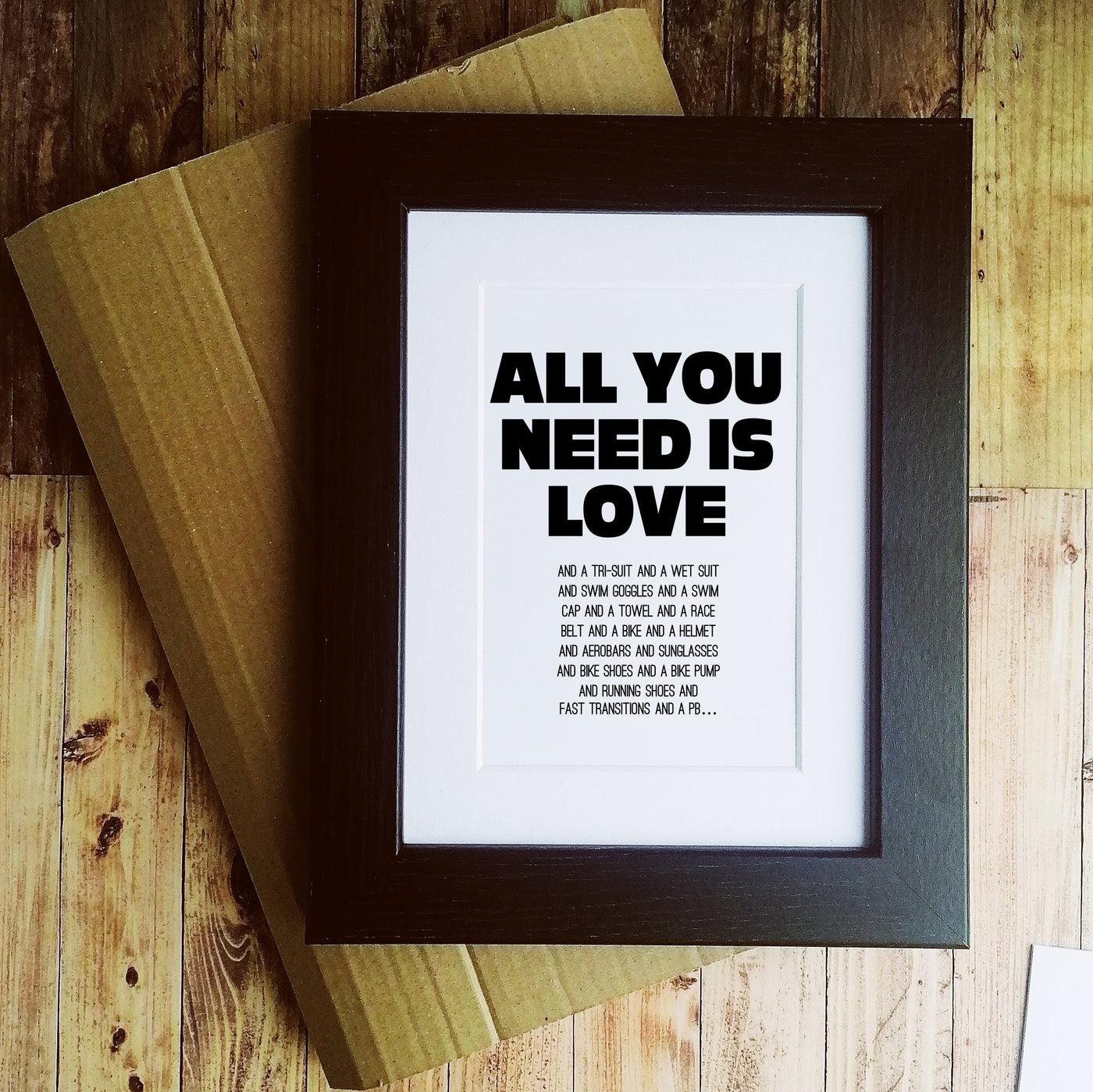 All you need is Love/Triathlon - Framed Print
