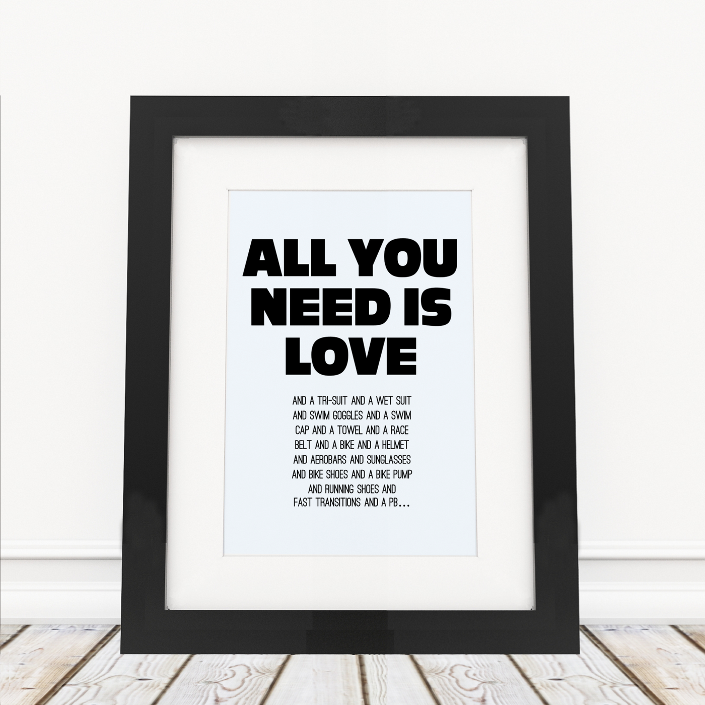 All you need is Love/Triathlon - Framed Print