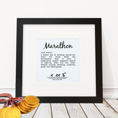 Personalised - Marathon Definition - Framed Print