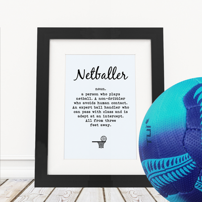 Netballer Definition - Framed Print - Personalised