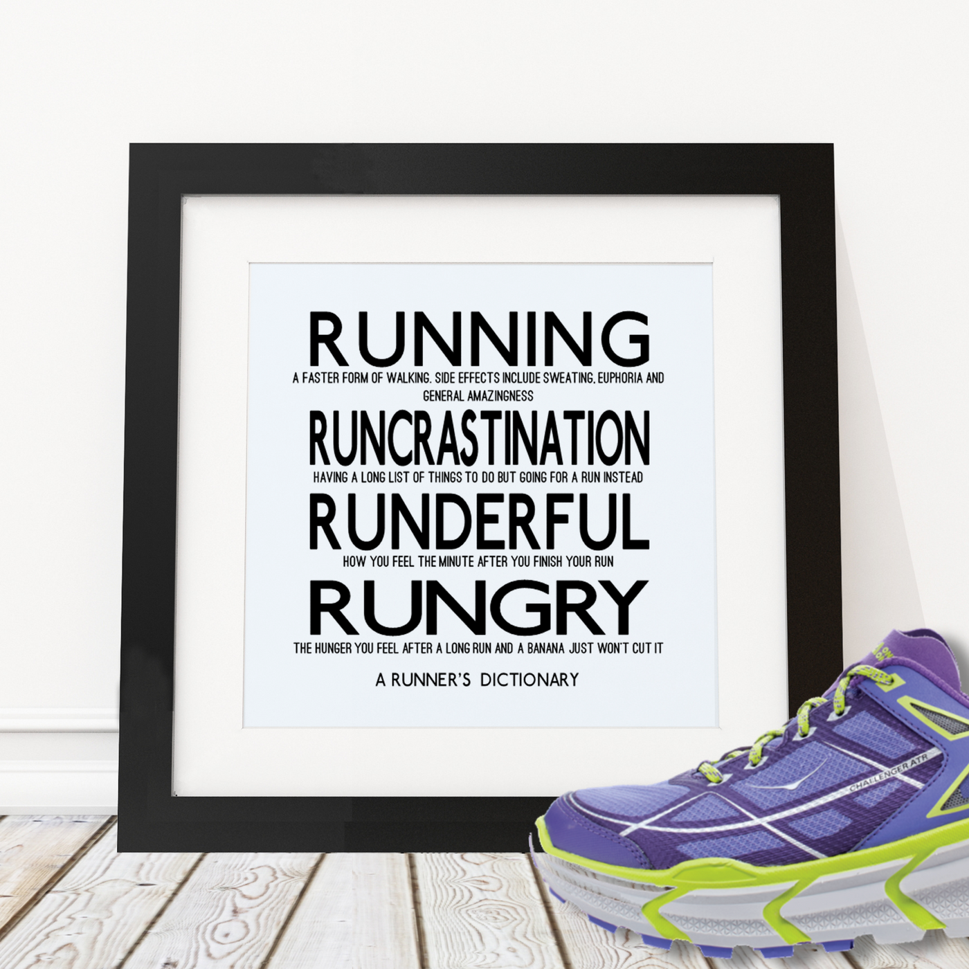 A Runner's Dictionary - Framed Print