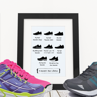 A Runner's Shoe Collection  - Framed Print
