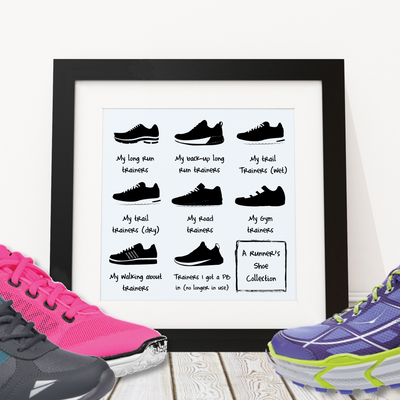 A Runner's Shoe Collection  - Framed Print