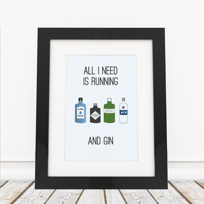 All I need is Running and Gin - Framed Print