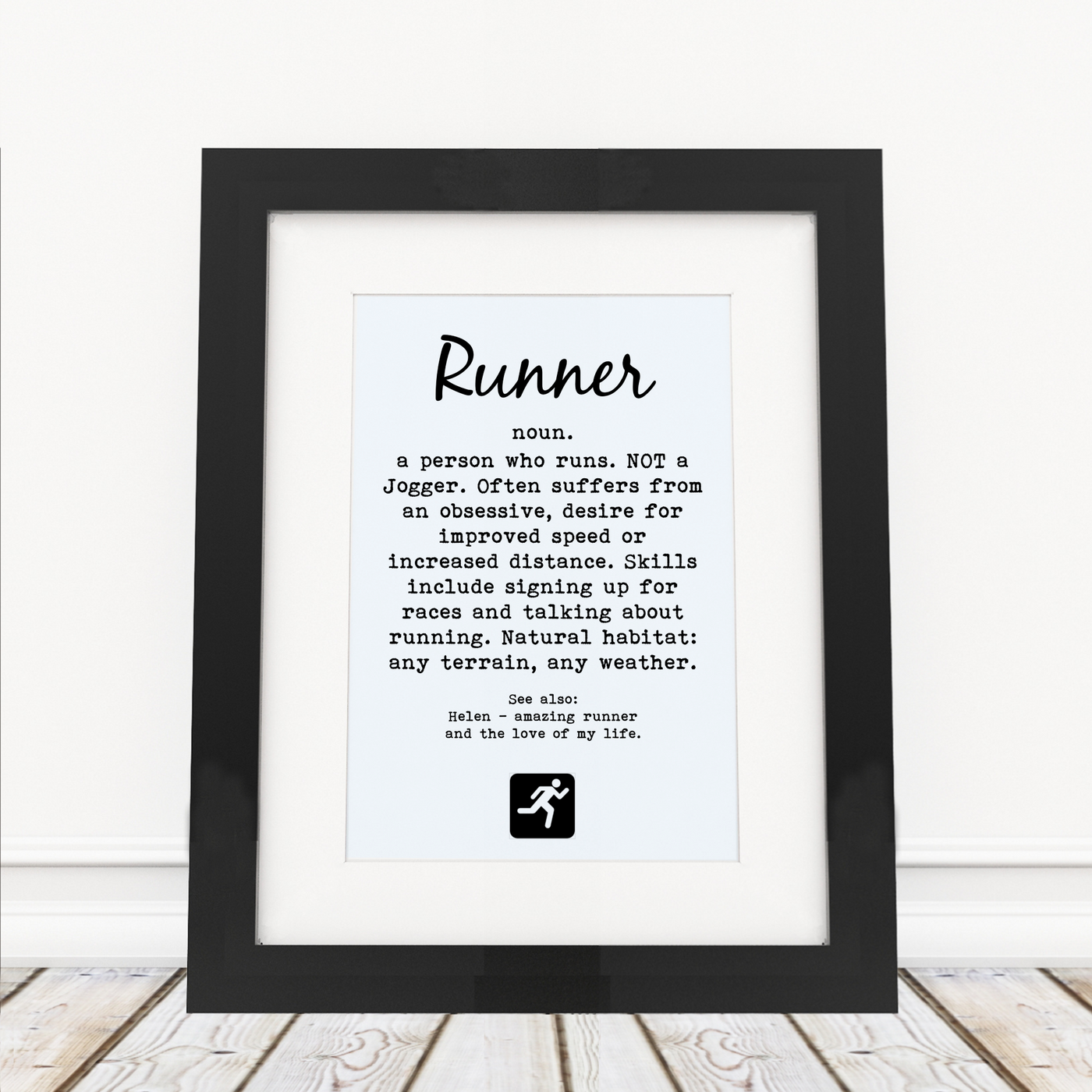 Runner Definition - Framed Print - Personalised