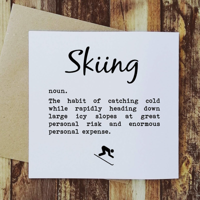 Skiing Definition  - Greetings Card-Worry Less Design-Greetings-Card,Other-Sports,Skiing