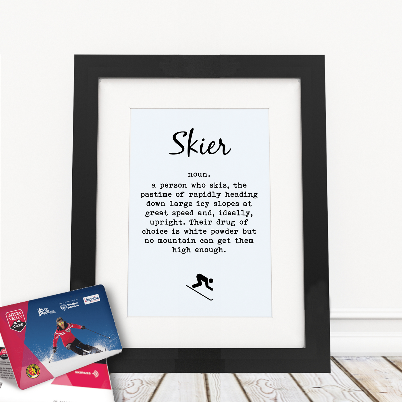 Skier - Framed Print - Personalised