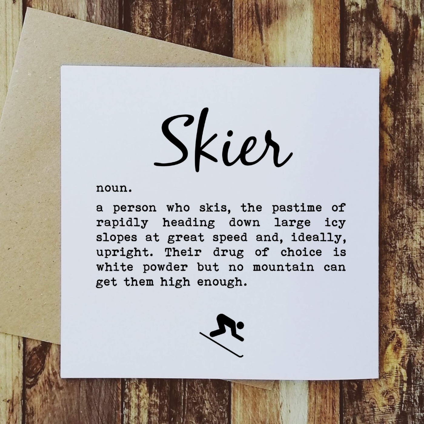 Skier Definition  - Greetings Card-Worry Less Design-Greetings-Card,Other-Sports,Skiing