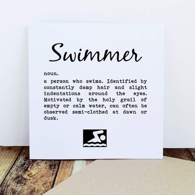 Swimmer Definition - Greetings Card-Worry Less Design-Greetings-Card,Other-Sports,Swimming