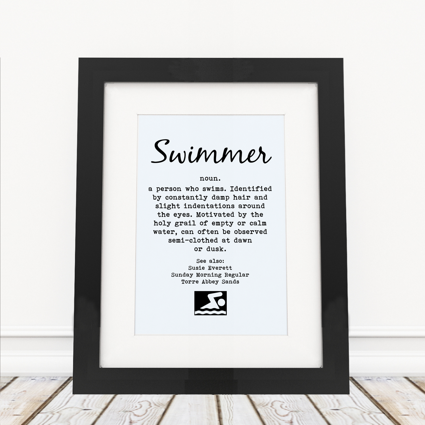 Swimmer Definition - Framed Print - Personalised