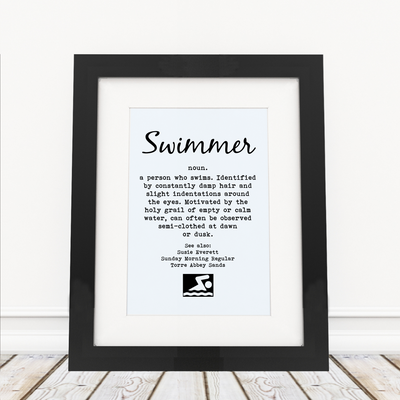 Swimmer Definition - Framed Print - Personalised