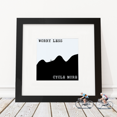 Worry Less Cycle More  - Framed Print