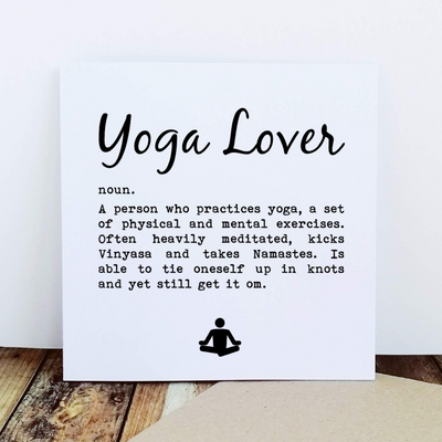 Yoga Lover Definition - Greetings Card